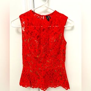 Marciano lace peplum top sz 0